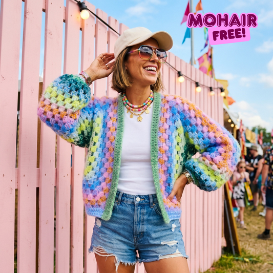 MYPZ Chunky Mohair Cardigan Lemon Garden