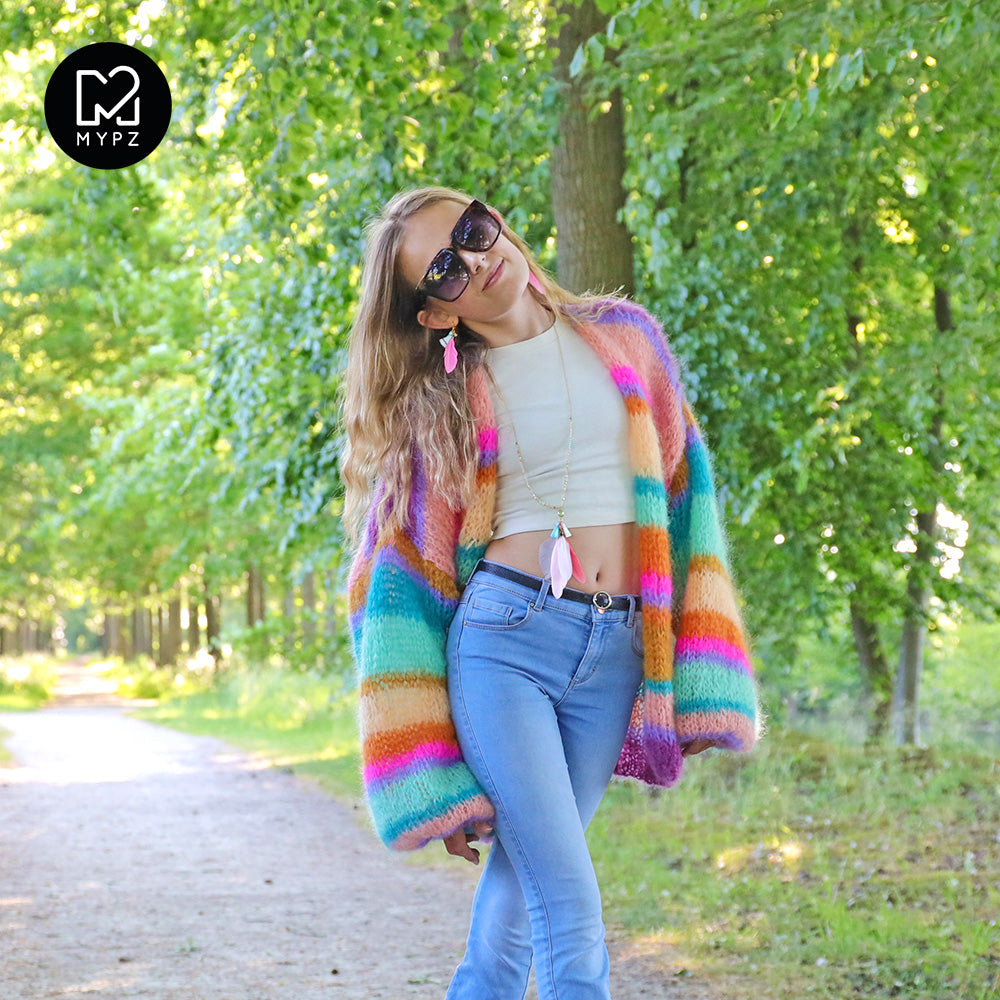 Knitting kit – MYPZ Basic Light Mohair Cardigan Crystal No10 (ENG-NL)
