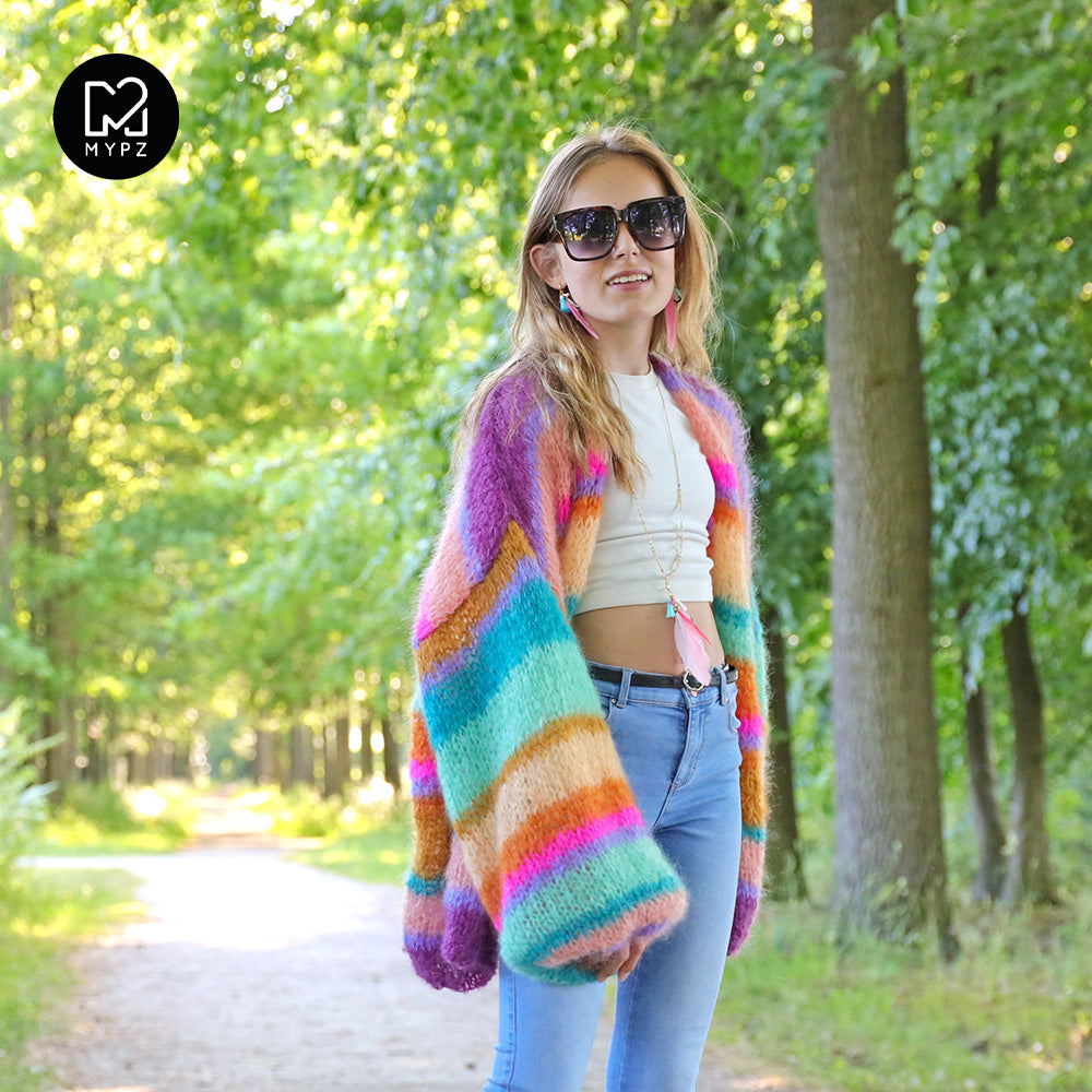 Knitting kit – MYPZ Basic Light Mohair Cardigan Crystal No10 (ENG-NL)