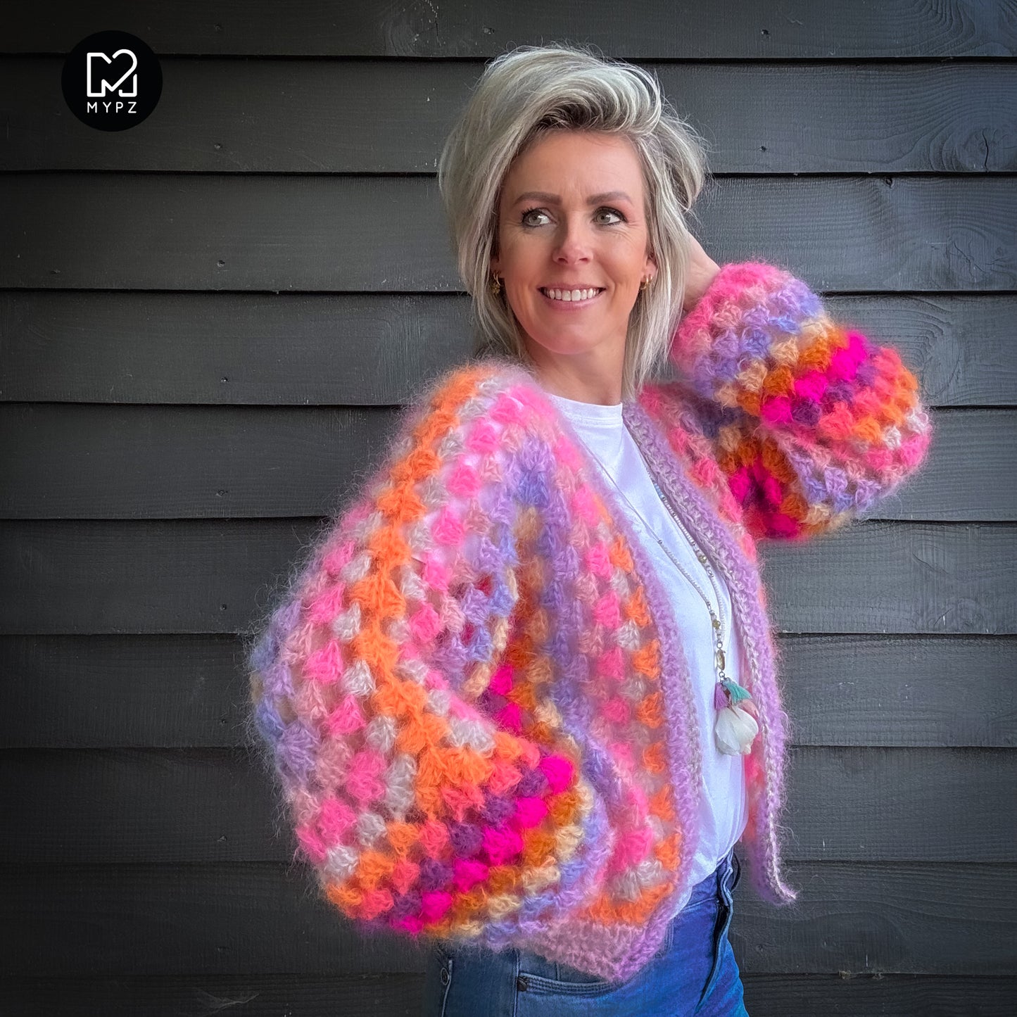 Crochet pattern - MYPZ Hexagon Cardigan Pink Vibes (ENG-NL-DE)
