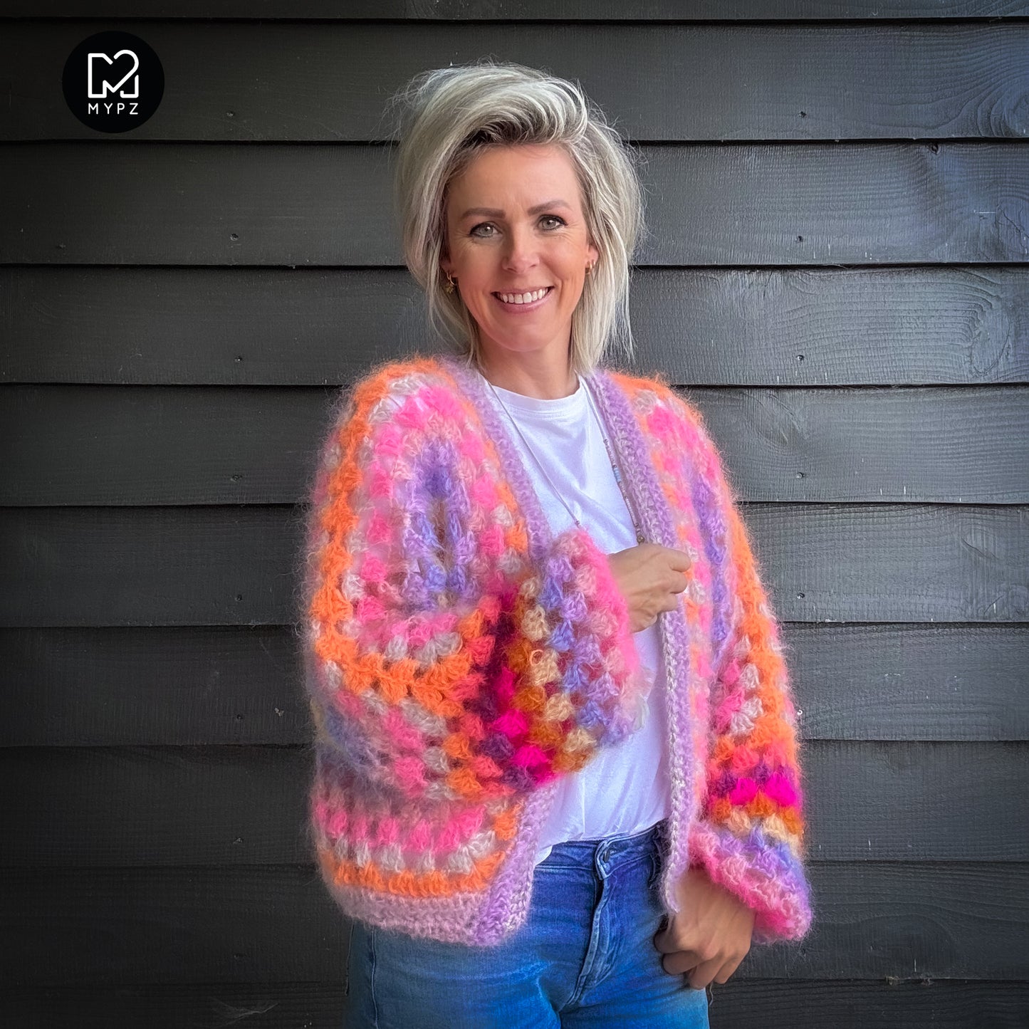Crochet pattern - MYPZ Hexagon Cardigan Pink Vibes (ENG-NL-DE)