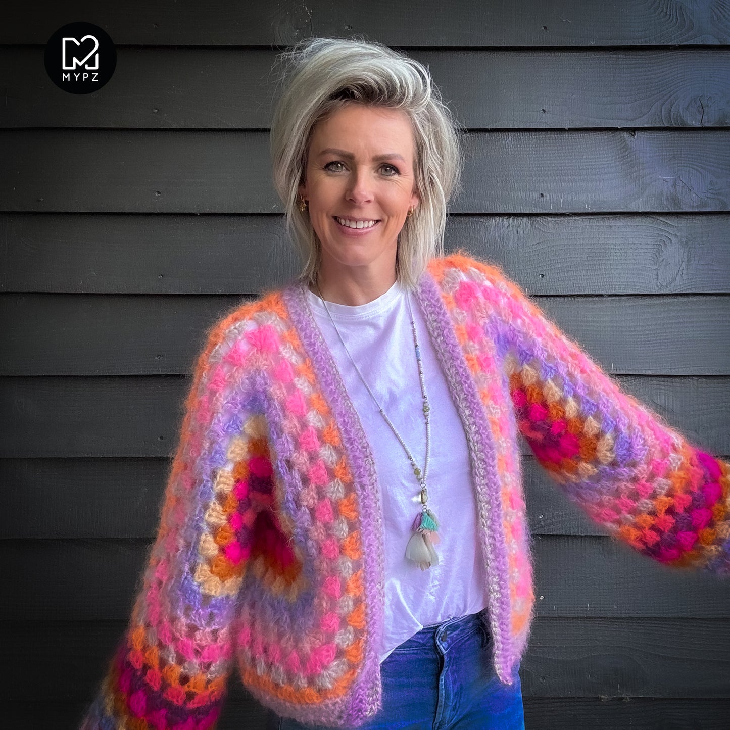 Crochet pattern - MYPZ Hexagon Cardigan Pink Vibes (ENG-NL-DE)