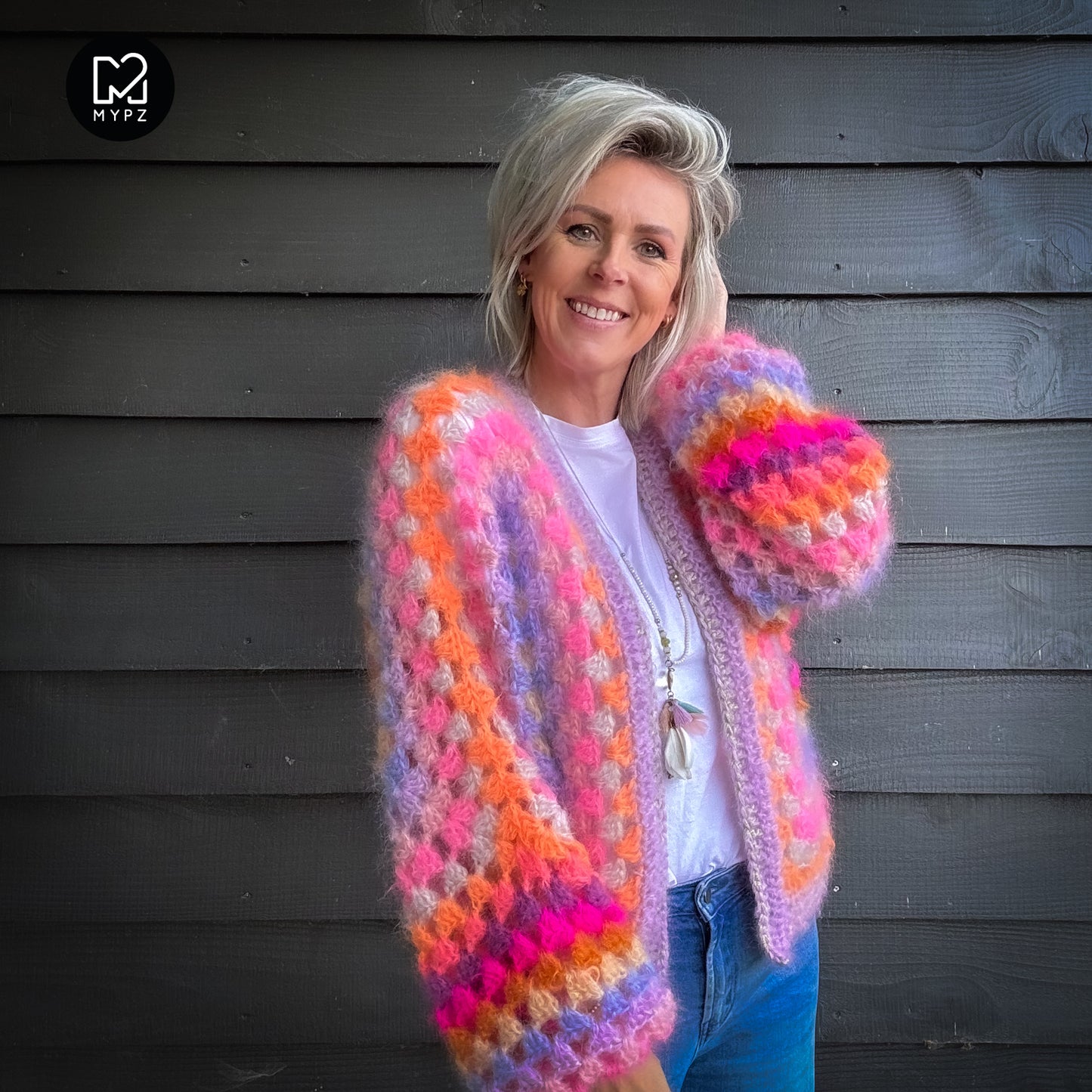 Crochet pattern - MYPZ Hexagon Cardigan Pink Vibes (ENG-NL-DE)