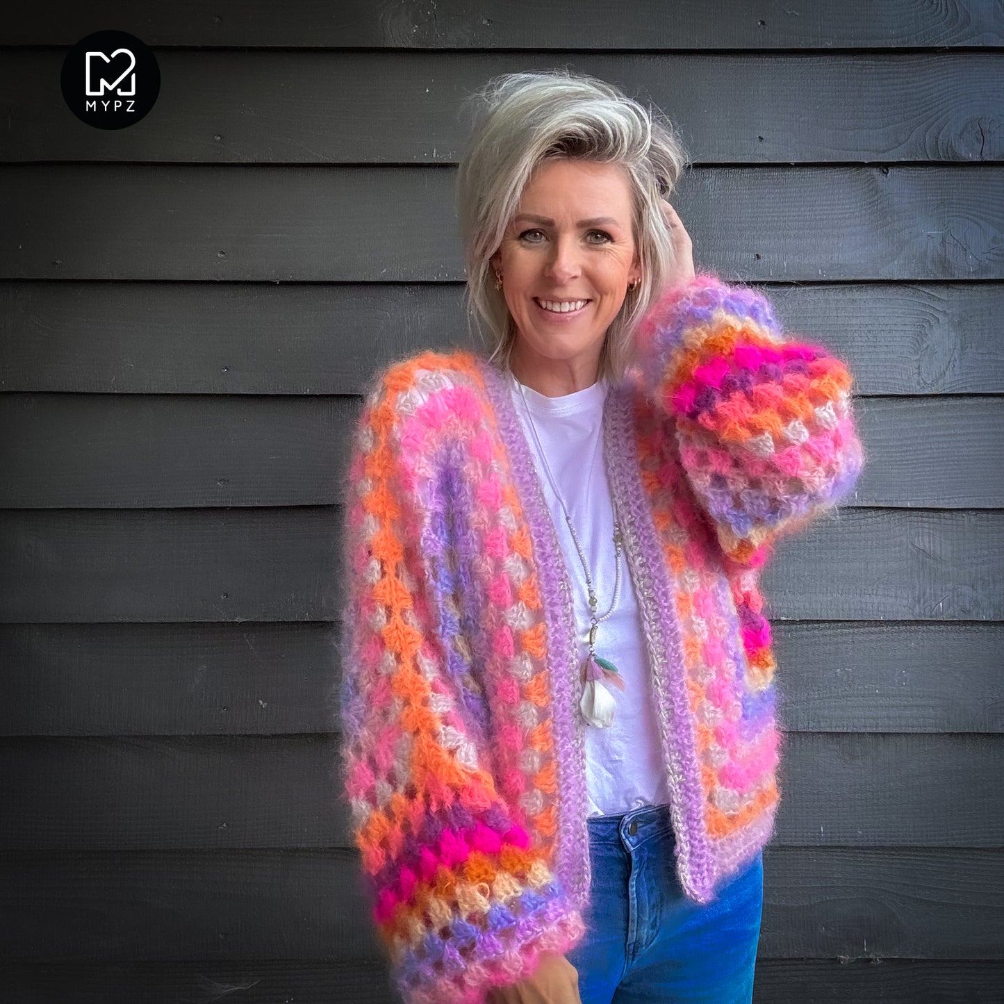 Crochet pattern - MYPZ Hexagon Cardigan Pink Vibes (ENG-NL-DE)