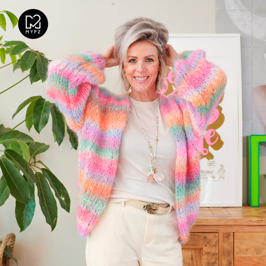 Knitting Kit – MYPZ  Chunky Mohair Cardigan Pastelicious No15 (ENG-NL-DE)