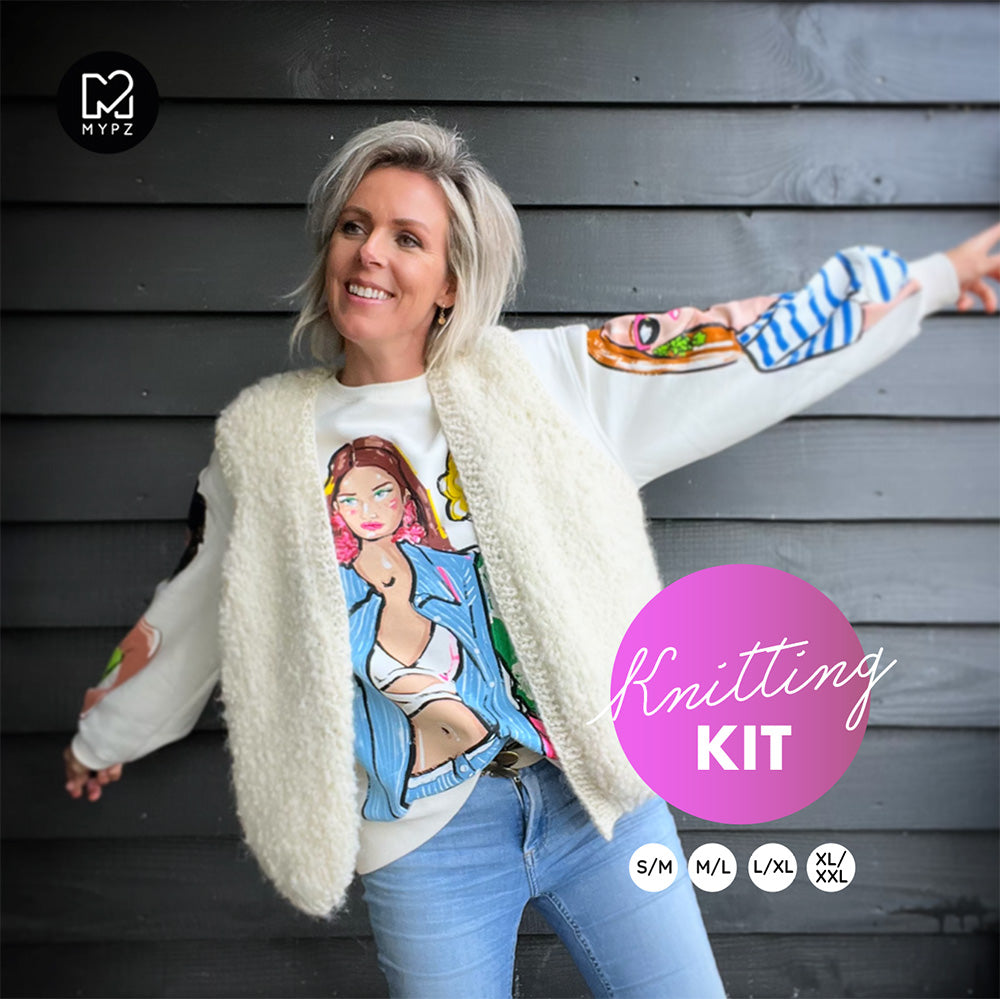 Knitting kit - MYPZ Chunky Teddy Gilet Star no10 (ENG-NL)