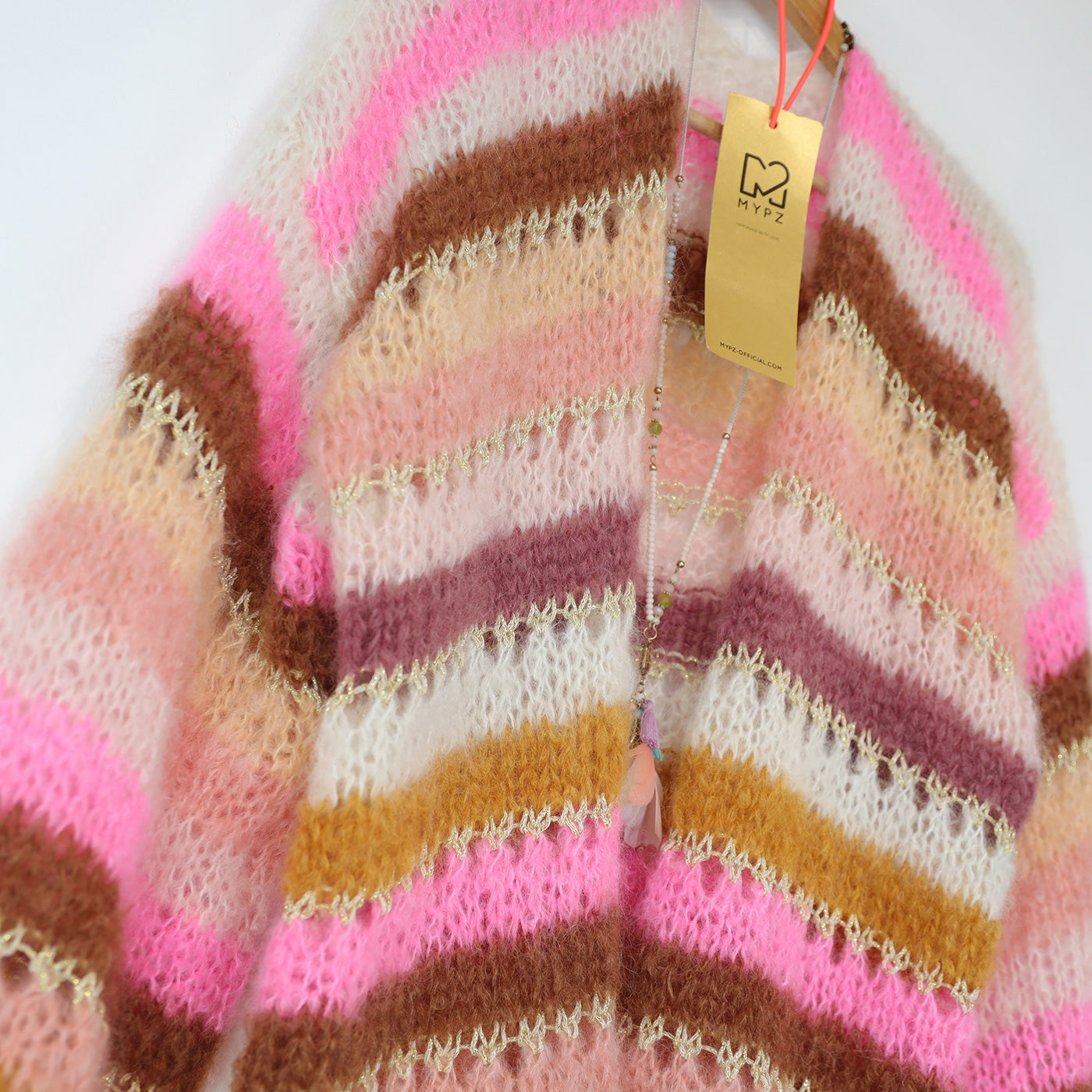 Knitting kit – MYPZ Light Mohair Cardigan Caramel No10 (ENG-NL-DE)