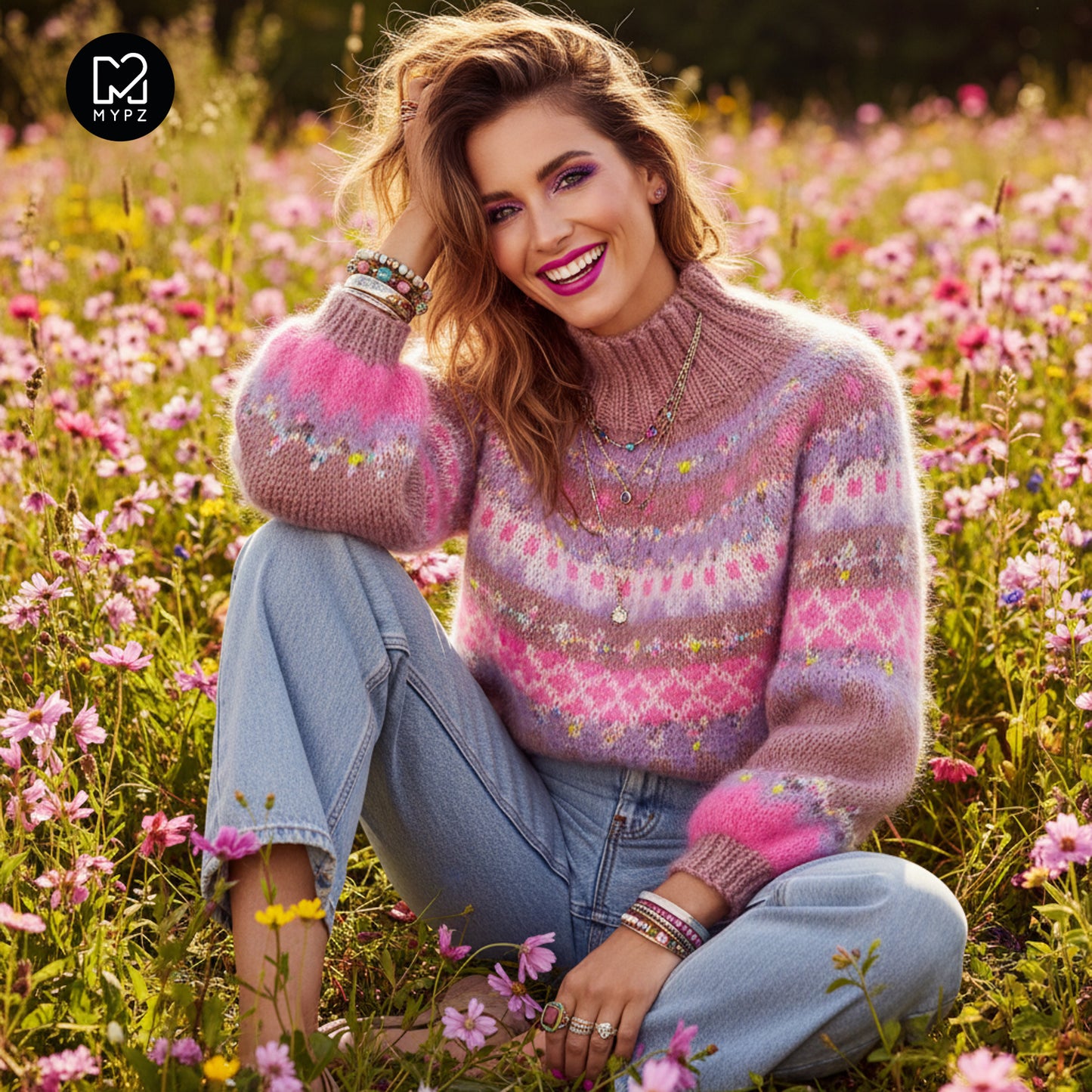 Knit pattern – MYPZ top-down sweater Lovely No6 (ENG-NL-DE)