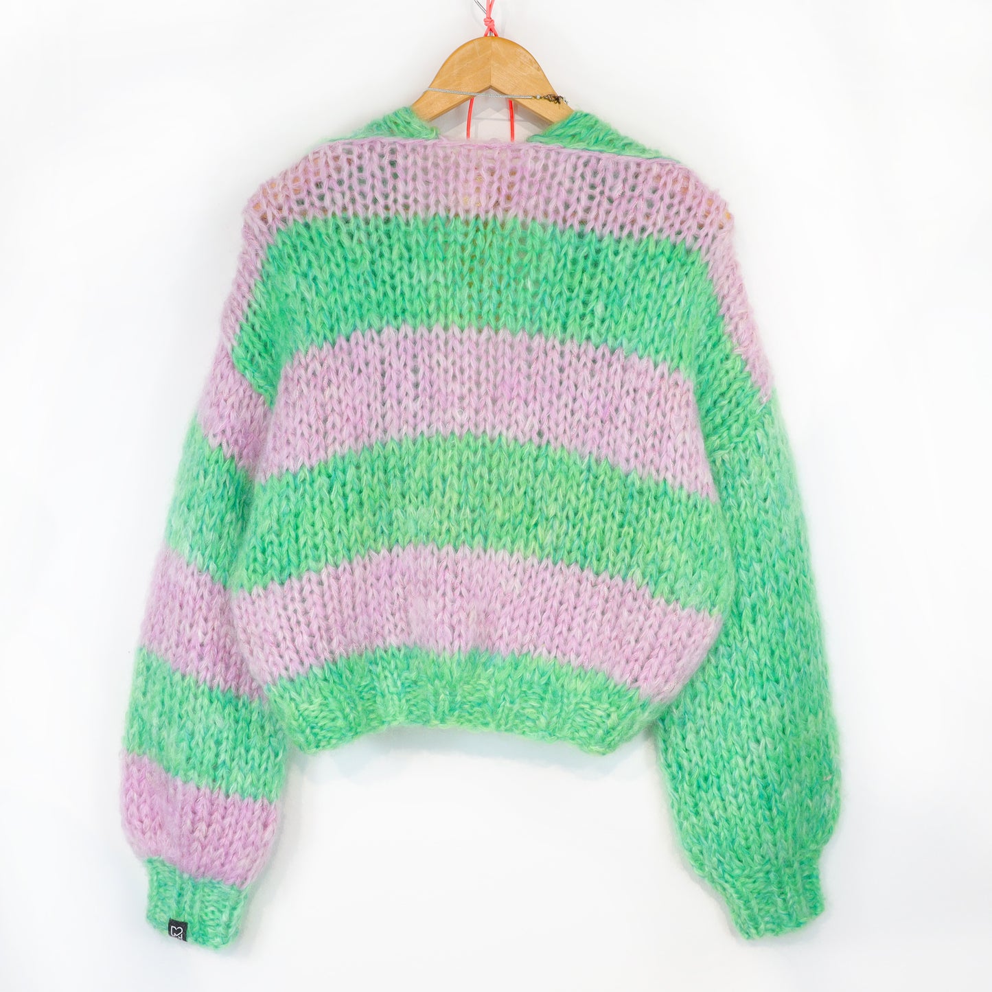 Chunky Mohair cardigan Mint Blossom