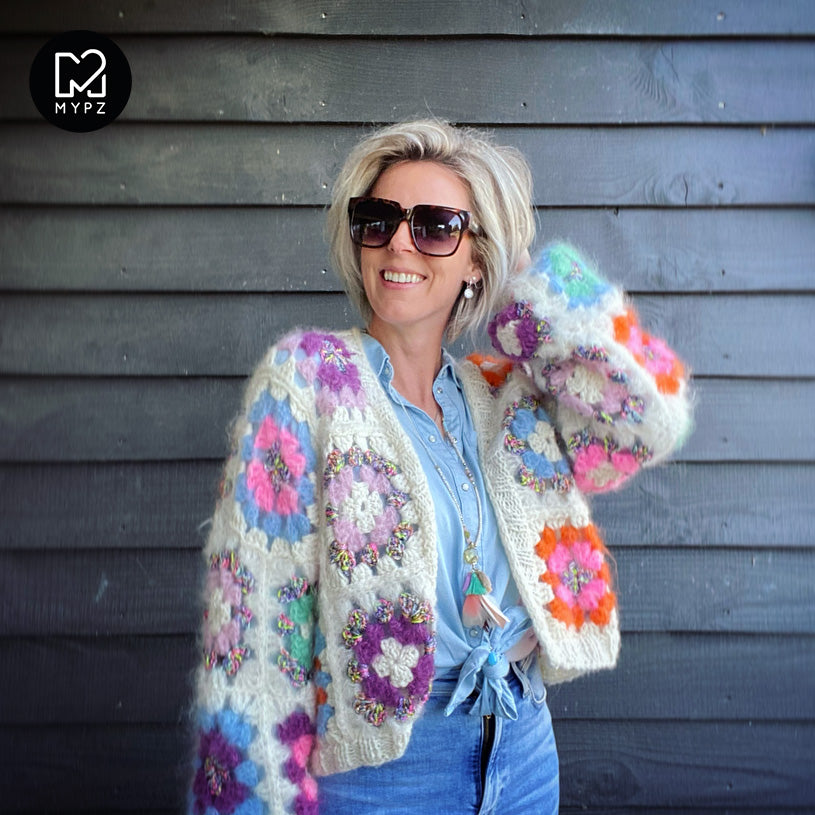 MYPZ Dreamy Chunky Mohair Granny square cardigan