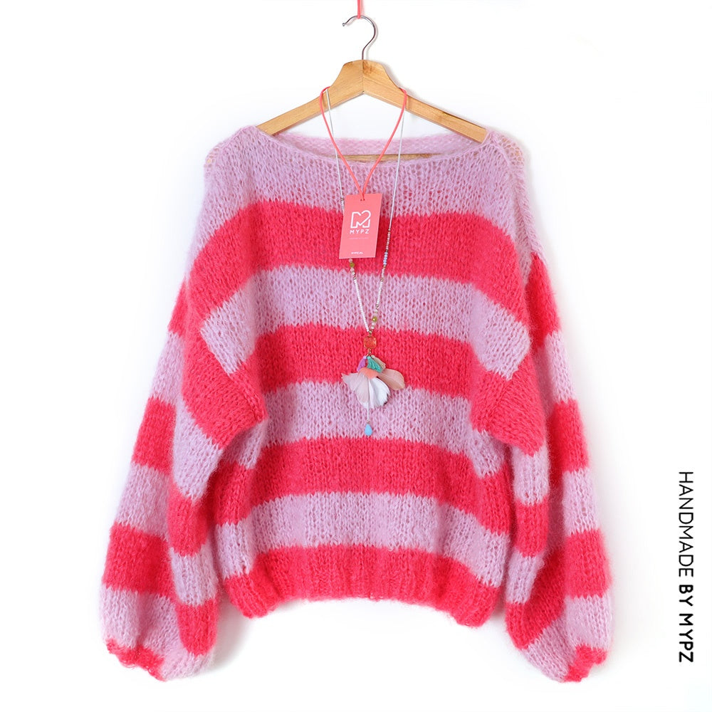 MYPZ light mohair pullover striped Lemonade NO8