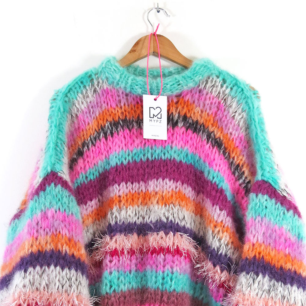 MYPZ Mohair sweater multicolor red-orange