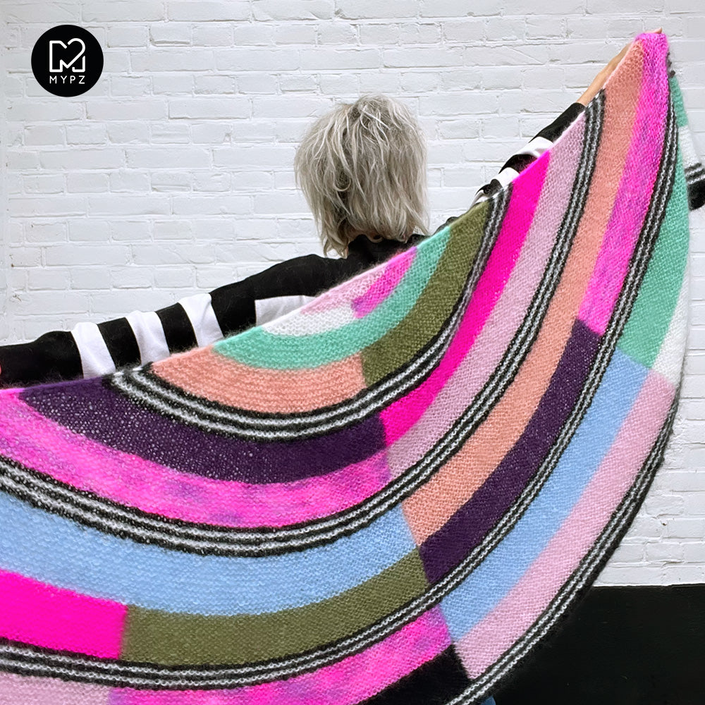 Knitting pattern - Big Cosy Cuddle Mohair Shawl No6 (ENG-NL)