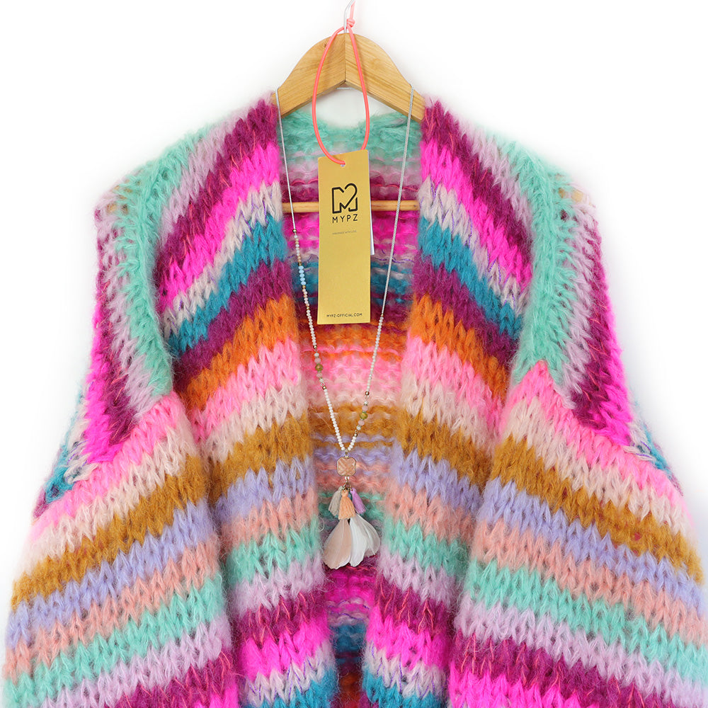Knitting Kit – MYPZ Chunky Mohair Cardigan Berry Kiss No.15 (ENG-NL)
