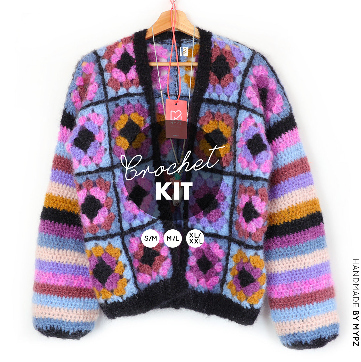 Crochet kit - MYPZ Granny square cardigan Lovestory (ENG-NL)