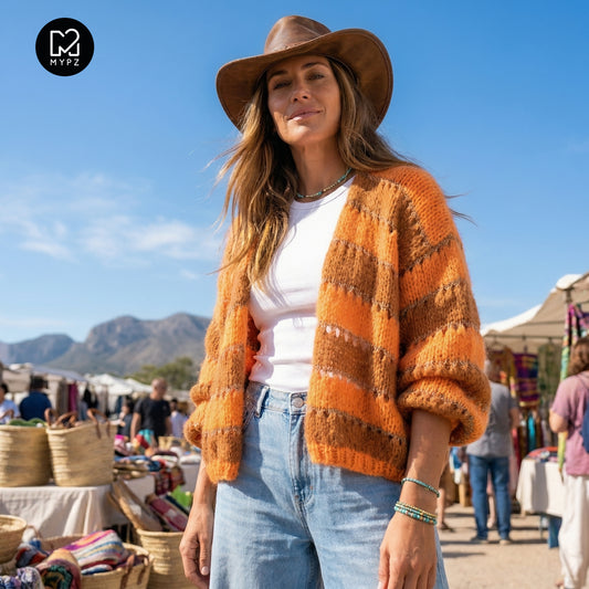 Light Alpaca cardigan Golden Flow