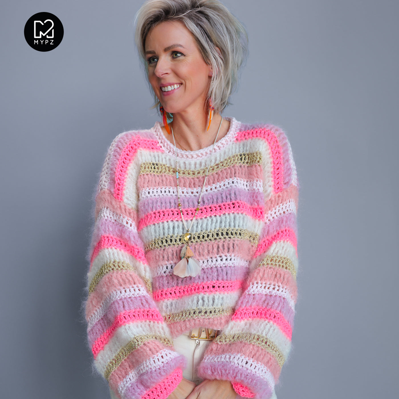 Crochet kit – MYPZ Chunky pullover Jasmin (ENG-NL-DE)