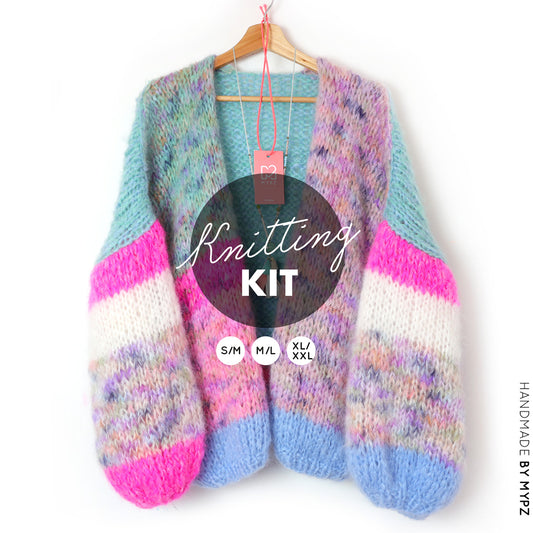 Knitting Kit – Chunky Mohair Cardigan Flowerfields No.12 (ENG-NL)