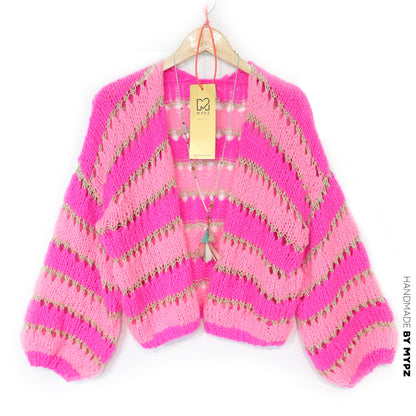 Knitting kit – MYPZ Light Alpaca Cardigan Neon Blush No.10 (ENG-NL-DE)