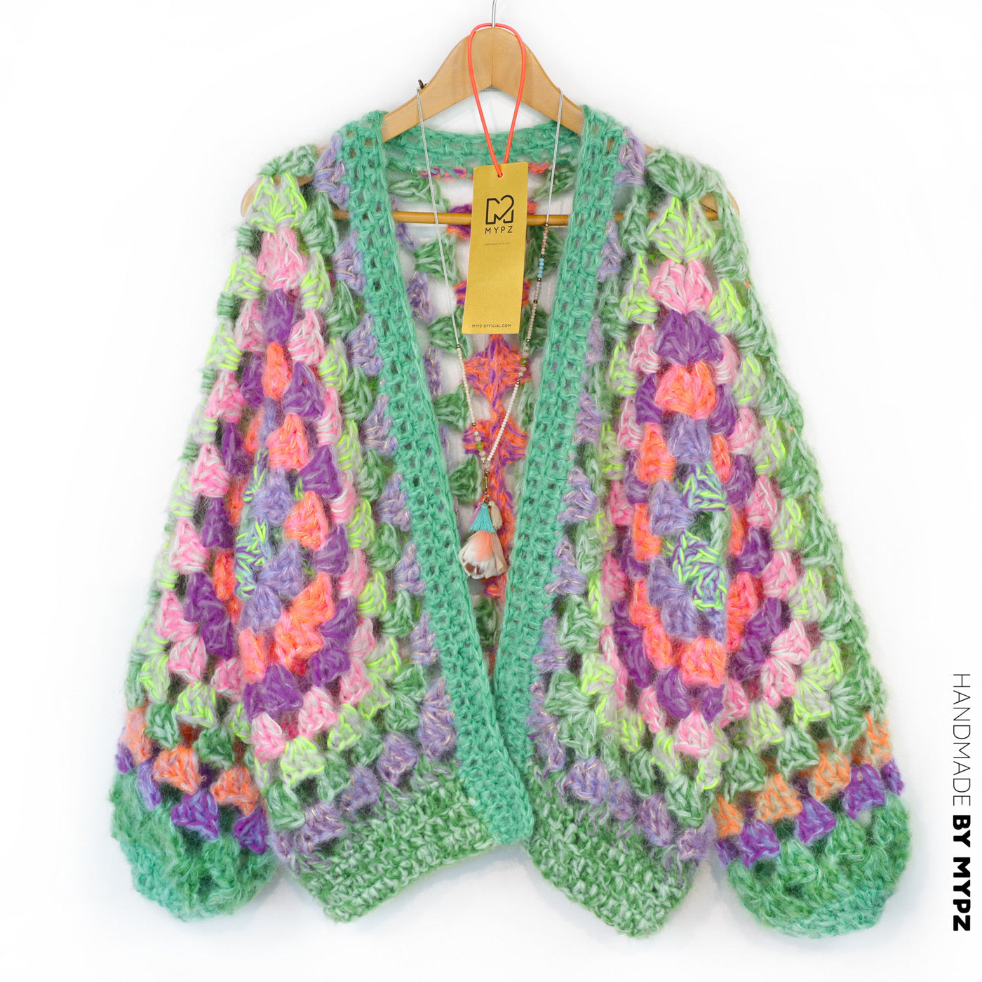 Crochet pattern - MYPZ Chunky Hexagon Cardigan Pistachio (ENG-NL-DE)