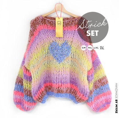 Knitting Kit – MYPZ Short Chunky Alpaca-Mohair Pullover Lake No15 (ENG-NL-DE)