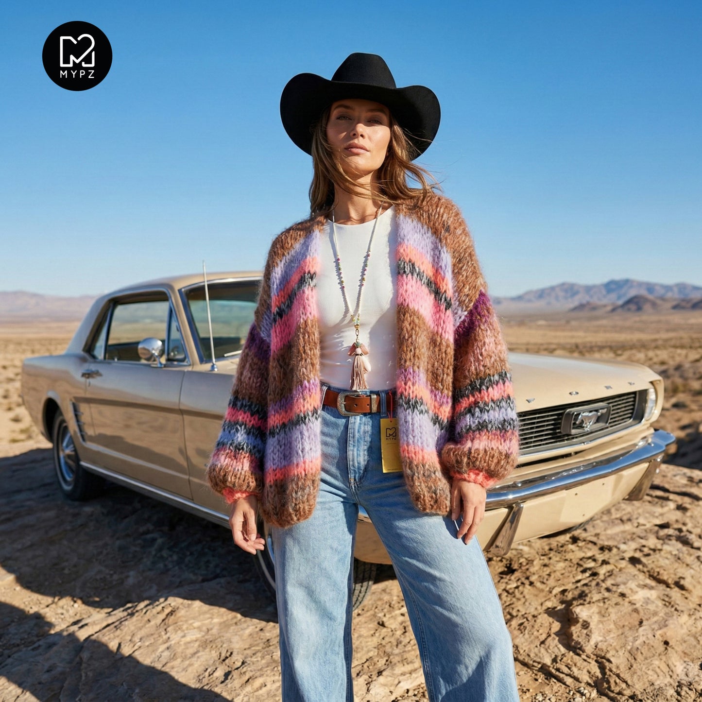 MYPZ Chunky Mohair Cardigan Tiger