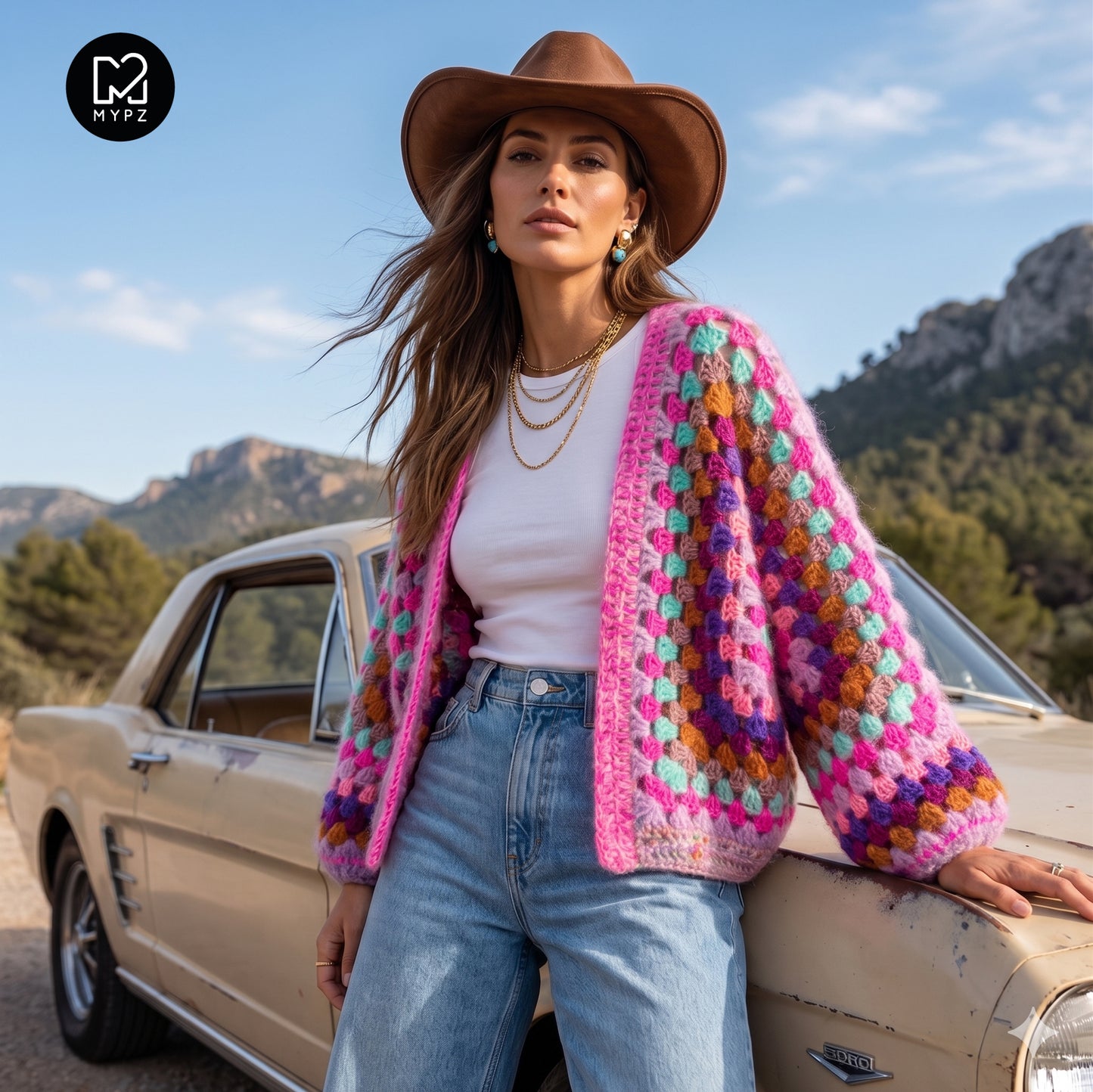 Crochet kit - MYPZ Hexagon Cardigan Violet Pop (ENG-NL-DE)