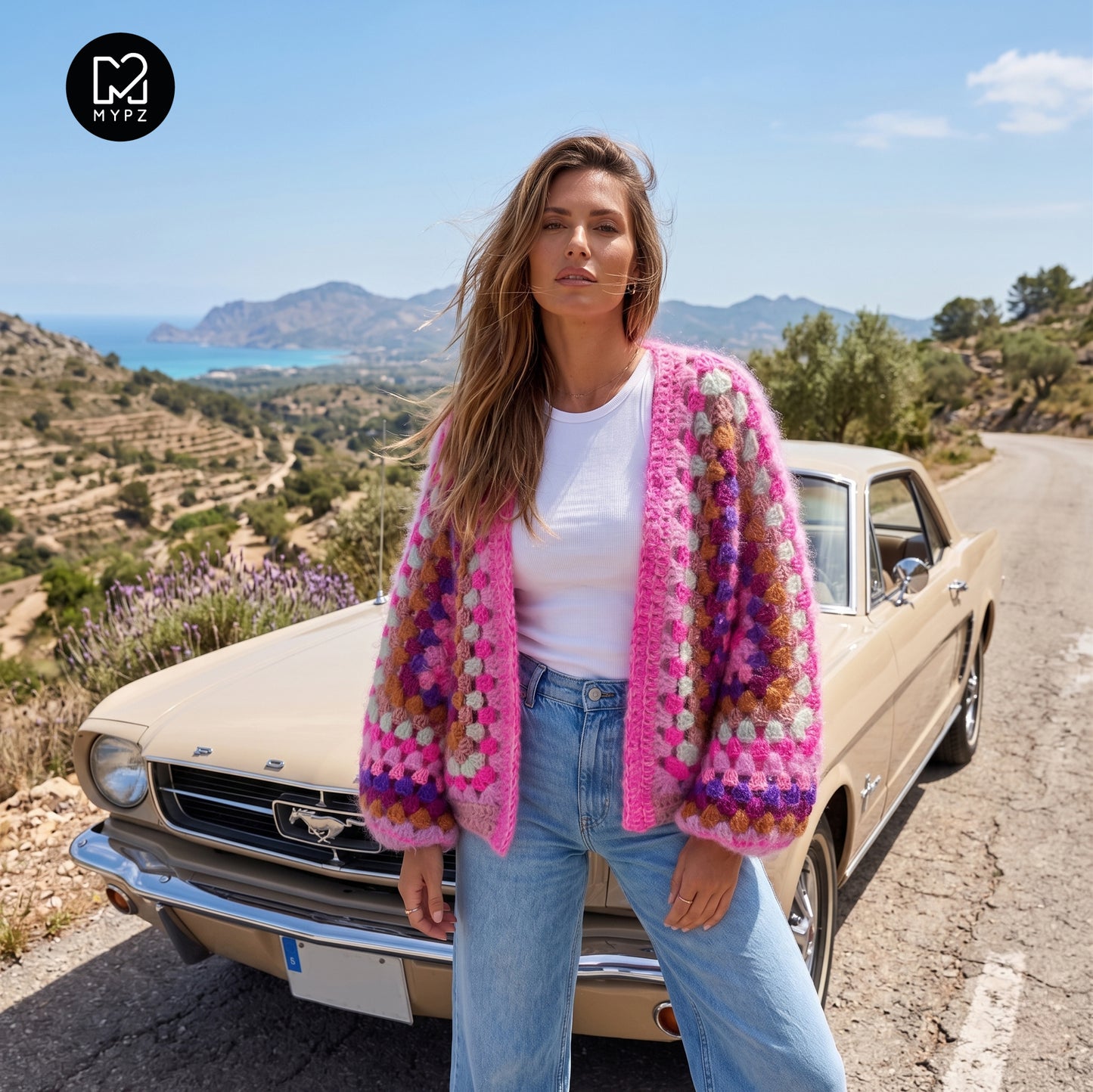 Crochet kit - MYPZ Hexagon Cardigan Violet Pop (ENG-NL-DE)