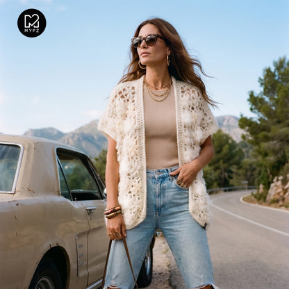Crochet kit - MYPZ Wildflower cardigan Shades of White (ENG-NL-DE-FR-ES)