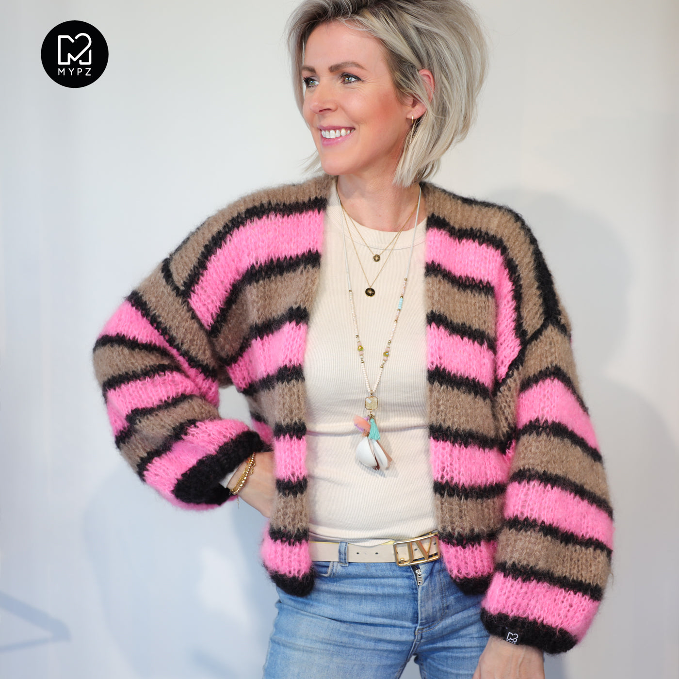 Knit pattern – MYPZ Short Light Mohair Cardigan Zumy No10 (ENG-NL-DE)