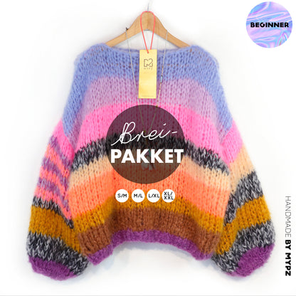 Knitting Kit – MYPZ Basic Chunky Pullover Candy Heat No15 (ENG-NL-DE)