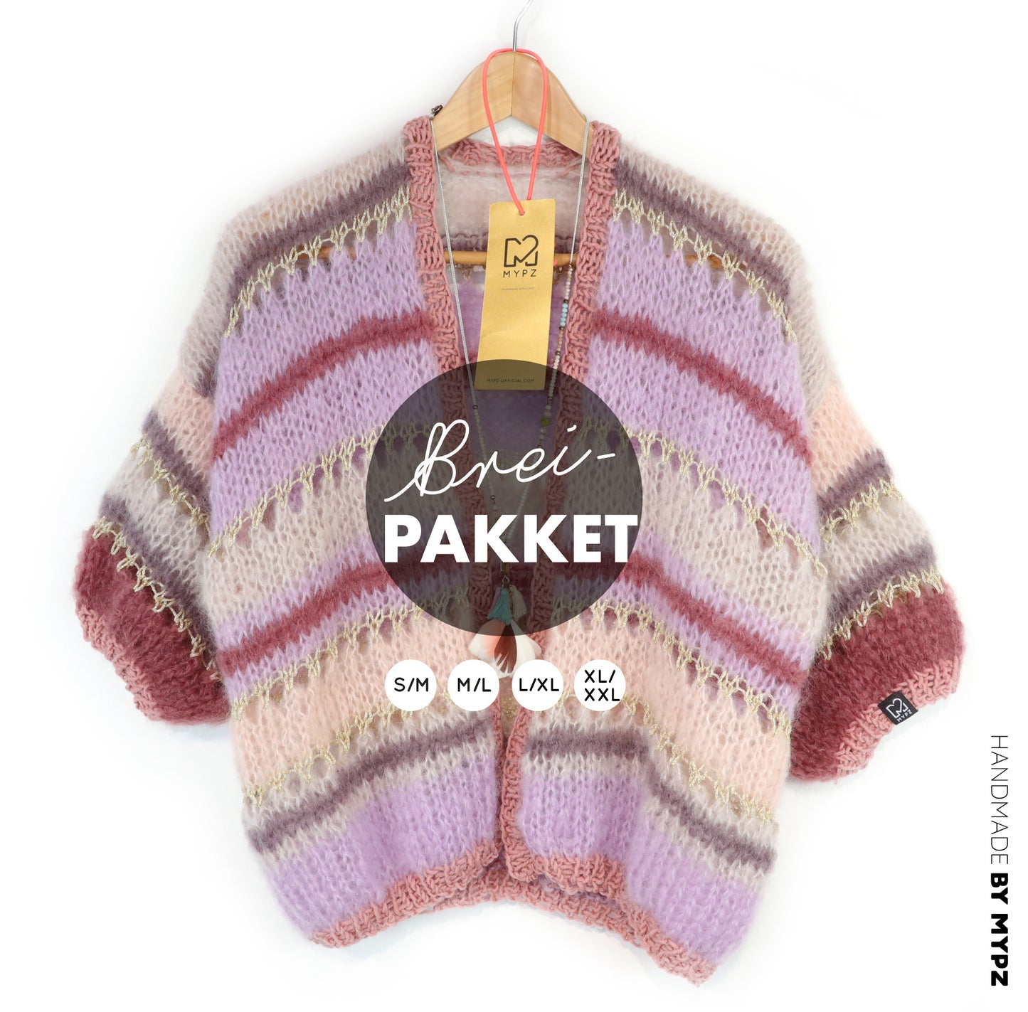 Knitting kit – MYPZ Short Light Mohair Cardigan Emma No10 (ENG-NL-DE)