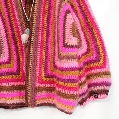 Crochet kit - MYPZ Hexagon Cardigan Burgundy (ENG-NL-DE)