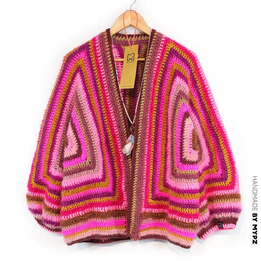Chunky Mohair cardigan Burgundy