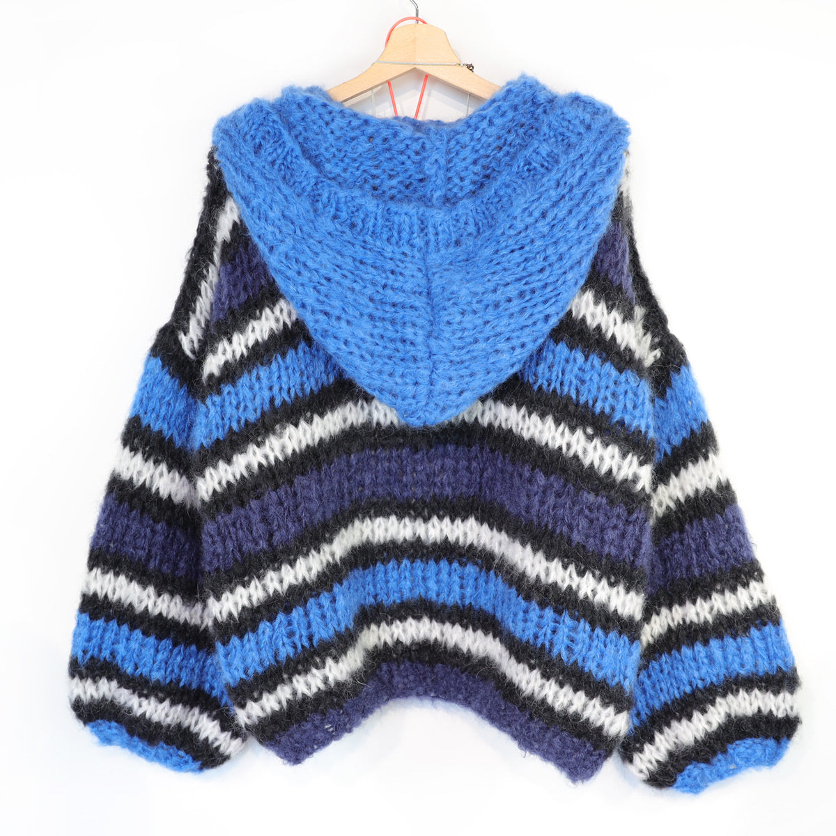 Knit pattern – MYPZ Hooded Chunky Mohair Bomber Cardigan Blue No.15 (ENG-DE-NL-ES-FR-IT-DA-SV-NO)