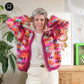 Crochet kit - MYPZ Short Mohair Granny stripes cardigan Desire (ENG-NL)