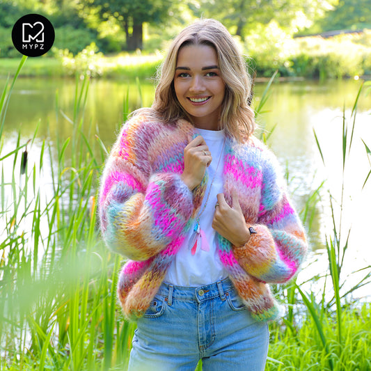 Knitting Kit – MYPZ Chunky Mohair Cardigan Bright Moments No.15 (ENG-NL)