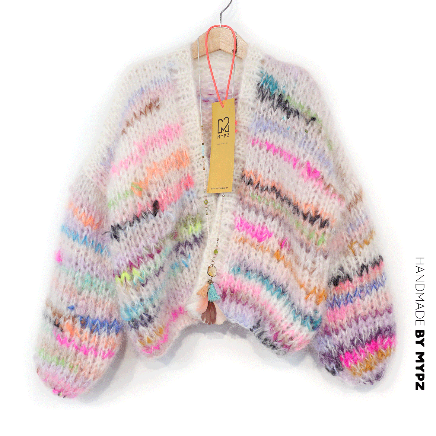 Knitting kit – MYPZ Chunky Mohair Cardigan Scrap Yarn for kids No12 (ENG-NL-DE)