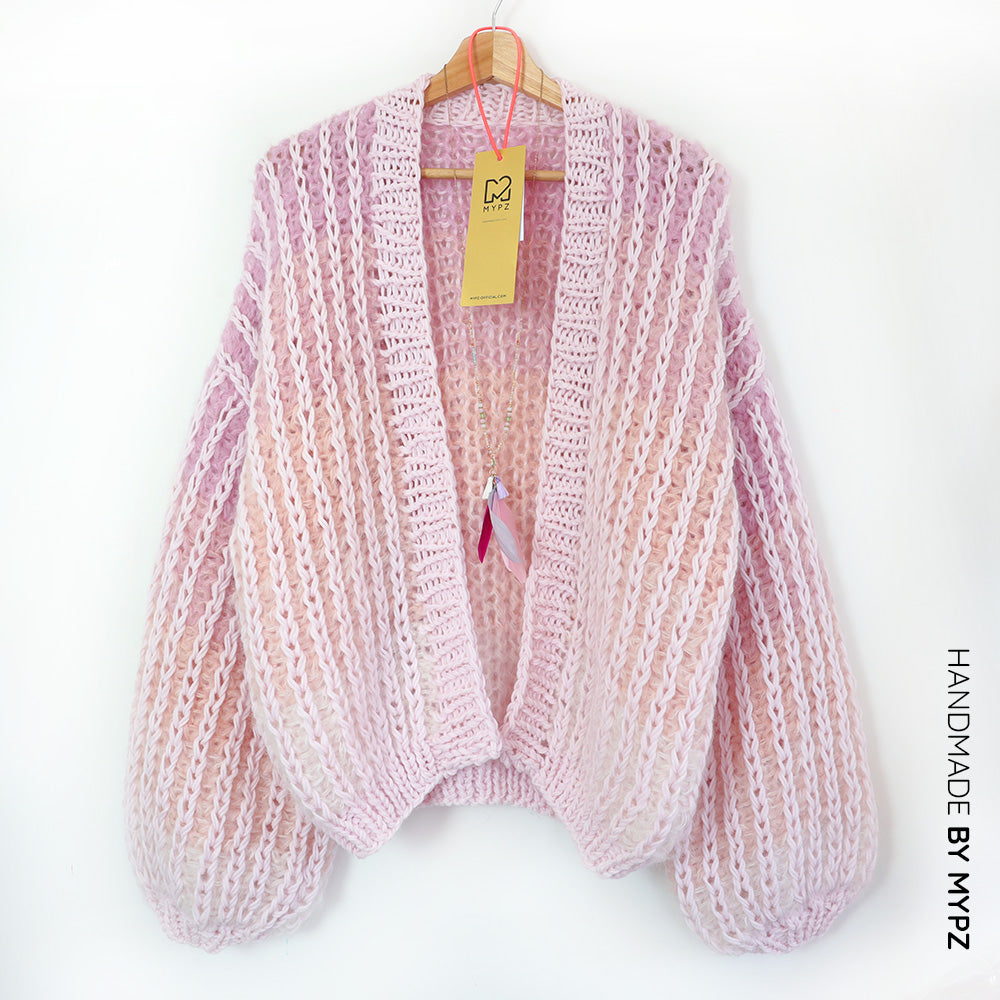 MYPZ Chunky Mohair Rib Cardigan Vanilla