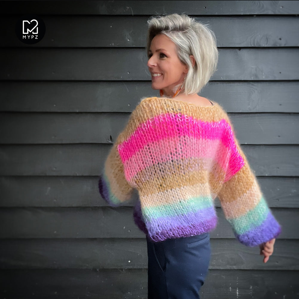 Knitting Kit – MYPZ Classic Mohair Pullover Rainbow No15 (ENG-NL)