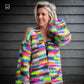 Crochet kit - Chunky Mohair cardigan Groovy Rainbow (ENG-NL)