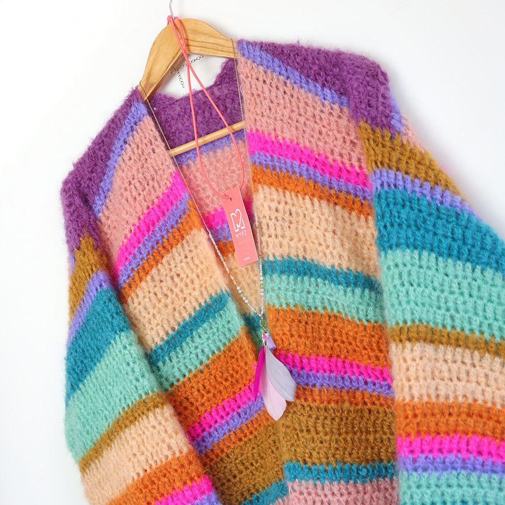 Crochet pattern - Chunky Mohair Cardigan Gemstone (ENG-NL)