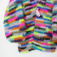 Crochet kit - Chunky Mohair cardigan Groovy Rainbow (ENG-NL)