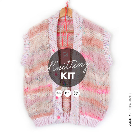 Knitting Kit – Chunky Mohair Bodywarmer Mauve No.12 (ENG-NL)