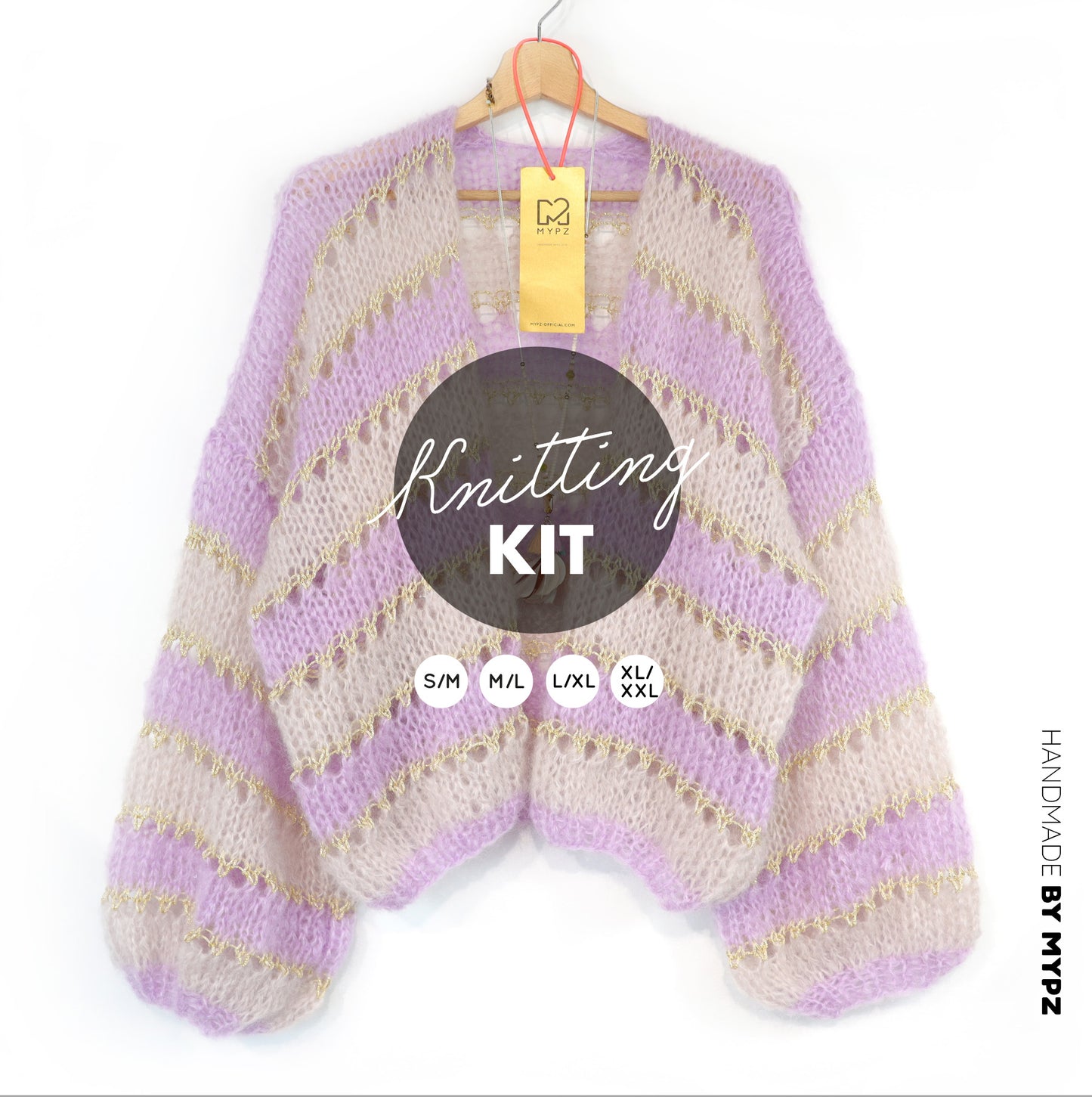 Knitting kit – MYPZ Light Mohair Cardigan Macha No10 (ENG-NL-DE-FR-ES)