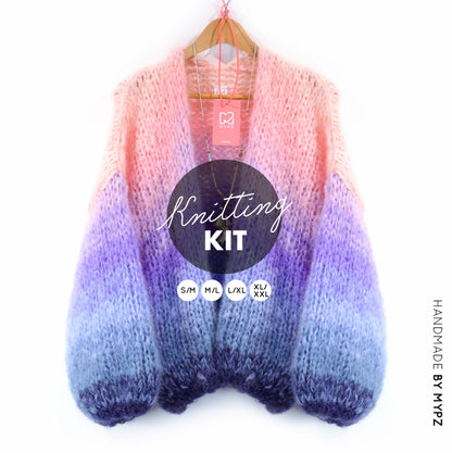 Knitting Kit – MYPZ Chunky Mohair Cardigan Blue Sky No.15 (ENG-NL-DE)