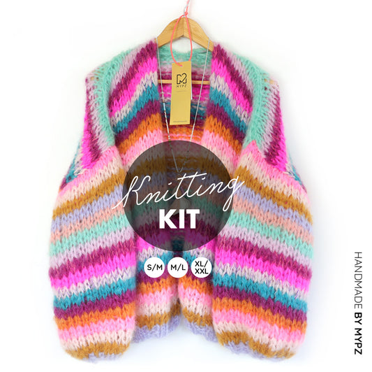 Knitting Kit – MYPZ Chunky Mohair Cardigan Berry Kiss No.15 (ENG-NL)