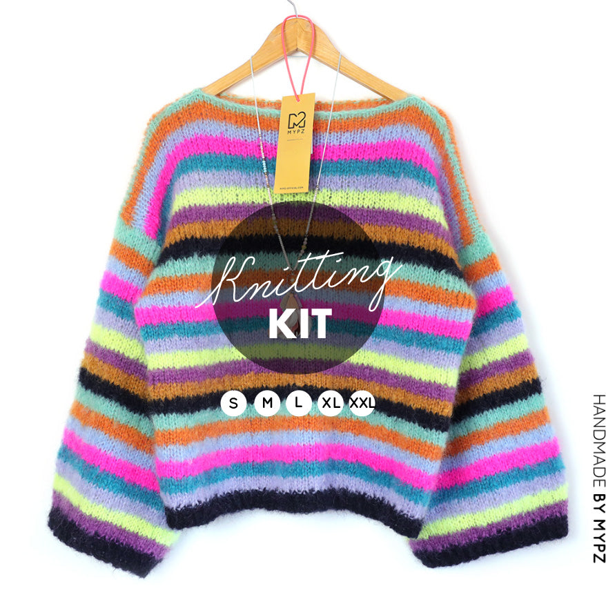 Knitting kit - Striped mohair Pullover Dolce No6 (ENG-NL)
