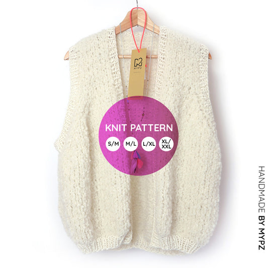 Knit pattern - MYPZ Chunky Teddy gilet Star No.10 (ENG-NL-DE)