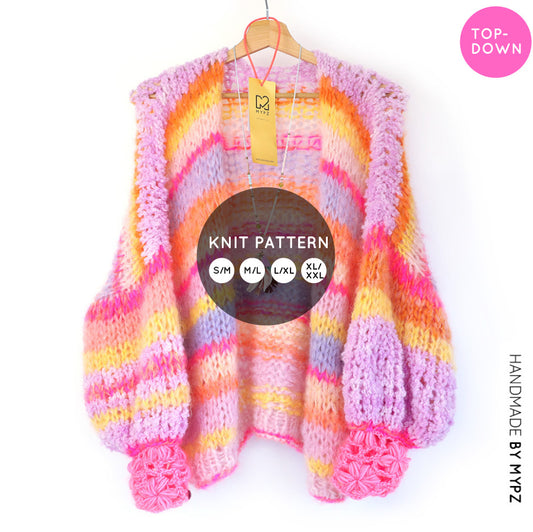 Knitting Pattern – MYPZ Chunky top-down Cardigan Joy No.15 (ENG-NL)